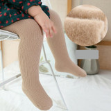 Autumn and Winter Children Pantyhose Brushed Thick Leggings, Size:XXL(Khaki)