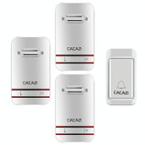 CACAZI V027G One Button Three Receivers Self-Powered Wireless Home Kinetic Electronic Doorbell, UK Plug