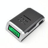 AC 100-240V 4 Slot Battery Charger for AA & AAA Battery, with LCD Display, UK Plug