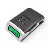 AC 100-240V 4 Slot Battery Charger for AA & AAA Battery, with LCD Display, US Plug