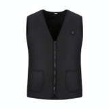 Plus Velvet Inside Men and Women Intelligent Charging Heating Vest Warm Clothes(Color:Black Size:L)