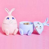 Baby Tooth Box Cute Rabbit Baby Navel Belt Hair Souvenir Bottle(Blue Rabbit)