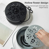 Outdoor Portable Multifunctional Hollow Fireproof Mosquito Coil Box with Lid(Gray)