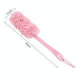 Long Handle Hanging Soft Mesh Back Body Bath Shower Brush(Pink)