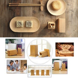 2 PCS Natural Bamboo Toothpick Box Square Restaurant Hotel Toothpick Can with Lid