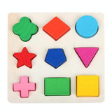 Children Educational Toys Early Education Geometric Shapes Wooden Toys(Color)