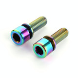 2 PCS Bicycle Accessories Titanium Bottle Cage Screw M5 15mm(Colour)