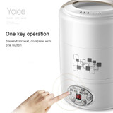 Yoice 220V Multi-function Electric Lunch Box Three-layer Stainless Steel Inner Rice Cooker, CN Plug(White)