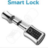 Office Home Value Fingerprint Password Smart Lock Core Password Lock Only LockLock Home Security Door Lock(Silver)