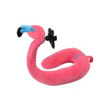 Multifunctional Lazy Mobile Phone Bracket U Shaped Pillow Two-in-one Cartoon Foam Particle Neck Pillow(Flamingo)