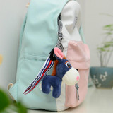 Cute Little Donkey Plush Toy Doll Bag Pendant Car Keychain Decoration Gift(Blue)