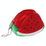 Triangle Plush Fruit Creative Three-dimensional Cute Children Change Bag Key Bag Gift(Watermelon)