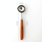 Wooden Handle Brass Seal Wax Spoon Tool Melting Sealing Wax Hand Account Stainless Steel Fire Paint Spoon, Color:Straight Round Wooden Spoon