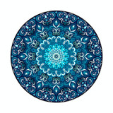 Ethnic Carpet Camel Mandala Flower Carpet Non-slip Floor Mat, Size:Diameter 100cm(Blue)