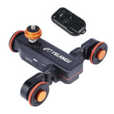 YELANGU L4X Camera Wheel Dolly II Electric Track Slider 3-Wheel Video Pulley Rolling Dolly Car with Remote Control for DSLR / Home DV Cameras, GoPro, Smartphones, Load: 3kg