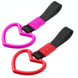 2 PCS Car Rear Bumper Warning Hanging Ring Car Hand Pull Ring(Pink Black Belt)