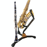 Saxophone Bracket Folding Elbow Flute Clarinet Clarinet Hanger(1 Flute / Black Tube Bracket)