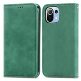 For Xiaomi Mi 11 Lite Retro Skin Feel Business Magnetic Horizontal Flip Leather Case With Holder & Card Slots & Wallet & Photo Frame(Green)