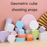 8 PCS Geometric Cube Photo Props Decorative Ornaments Photography Platform, Colour: Large White Hexagon