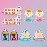 10 PCS There Is A Baby In The Car Stickers Warning Stickers Style: CT203 Baby W Girl Magnetic Stickers