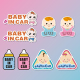 10 PCS There Is A Baby In The Car Stickers Warning Stickers Style: CT203 Baby X Blue Bottom Bottle Magnetic Stickers