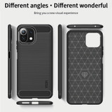 For Xiaomi Mi 11 Lite MOFI Gentleness Series Brushed Texture Carbon Fiber Soft TPU Case(Black)