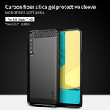 For LG Stylo 7 4G MOFI Gentleness Series Brushed Texture Carbon Fiber Soft TPU Case(Grey)