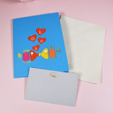 3 PCS 3D Stereo Greeting Cards Valentine'S Day Wedding Anniversary Kissing Fish Card