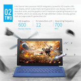 PiPO W11 2 in 1 Tablet PC, 11.6 inch, 8GB+128GB+128GB SSD, Windows 10 System, Intel Gemini Lake N4120 Quad Core Up to 2.6GHz, with Stylus Pen Not Included Keyboard, Support Dual Band WiFi & Bluetooth & Micro SD Card
