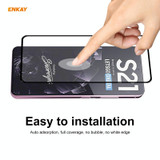 For Samsung Galaxy S21 5G 5pcs ENKAY Hat-Prince Full Glue 0.26mm 9H 2.5D Tempered Glass Full Coverage Film Support Fingerprint Unlock