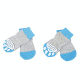 2 Sets HCPET M1911 Dog Indoor Car Cotton Socks Pet Anti-Scratch Socks, Size: M(Grey Blue)