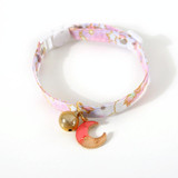 4 PCS Adjustable Cat Dog Rabbit Safety Buckle Collar Pet Accessories, Size:S 17-32cm, Style:Moon(Pink)