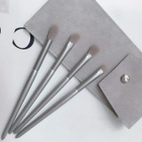 4 PCS / Set Makeup Brush Eye Shadow Brush Eye Makeup Set Soft Hair Detail Brush Smudge Brush With Brush Bag, Color:Silver