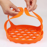 2 PCS Silicone Steamer Egg Cooker Silicone Steamer Basket, Size:6.5 Inches(Orange)
