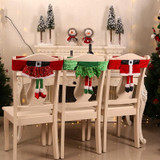 Christmas Chair Cover Decorations Christmas Table Party Ornaments(A131 Green Elf Long Leg)