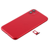 Battery Back Cover (with Side Keys & Card Tray & Power + Volume Flex Cable & Wireless Charging Module) for iPhone 11(Red)