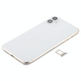 Battery Back Cover (with Side Keys & Card Tray & Power + Volume Flex Cable & Wireless Charging Module) for iPhone 11(White)