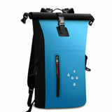 25L Waterproof Backpack Waterproof Bucket Bag With Reflective Strip(Blue)