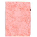 For Amazon Kindle Fire HD 8 (2020) Marble Style Cloth Texture Tablet PC Protective Leather Case with Bracket & Card Slot & Pen Slot & Anti Skid Strip & Wake-up / Sleep Function(Pink)