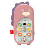 Baby Puzzle Bilingual Simulation Mobile Phone Toy Baby Child Early Education Machine(Pink)