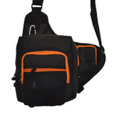 Outdoor Fishing Supplies Oxford Cloth Tricolor Fishing Crossbody Bag(Black)