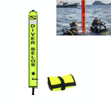 210D Nylon Automatic Seal Safety Signal Diving Mark Diving Buoy, Size:180 x 15cm(Fluorescent Yellow)