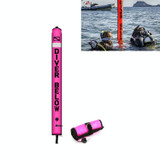 210D Nylon Automatic Seal Safety Signal Diving Mark Diving Buoy, Size:180 x 18cm(Fluorescent Pink)