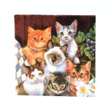 5 PCS Colorful Print Cat Party Decoration Napkin Facial Tissue