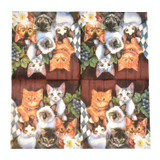 5 PCS Colorful Print Cat Party Decoration Napkin Facial Tissue