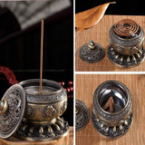 Eight Treasure Incense Burner Homeware Incense Burner Decoration, Size:Large(Pale Red)