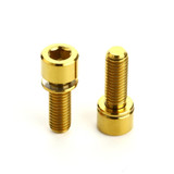 2 PCS Bicycle Accessories Titanium Bottle Cage Screw M5 15mm(Gold)