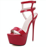 Sexy Nightclub Super High Heels, Size:46(Red)