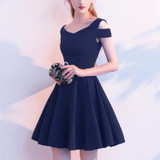 Summer Slim Party Banquet Dress Birthday Party Dress, Size:XS(Navy)