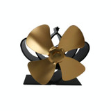 YL201 4-Blade High Temperature Metal Heat Powered Fireplace Stove Fan (Gold)